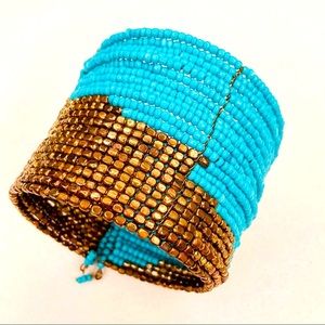 Turquoise & Brass Cuff Bracelet